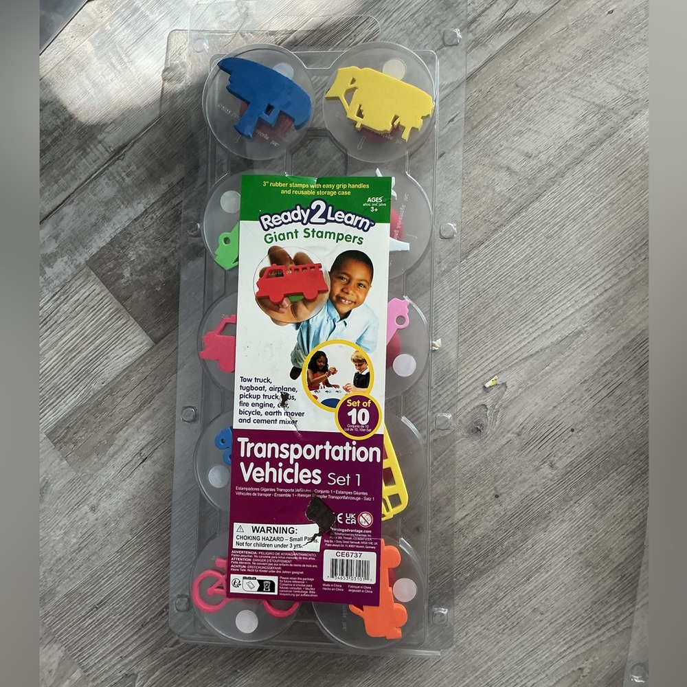 Ready 2 Learn Giant Stampers, Transportation Vehicles, Set of 10 🌻